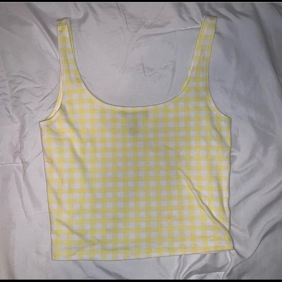 Yellow checkered crop top - Picture 1 of 1